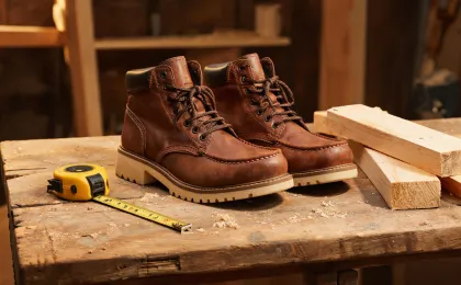 Wedge sole work boots