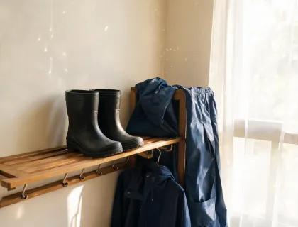 Outdoor utility boots after cleaning