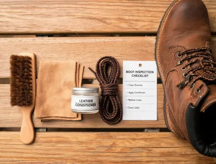 Leather work boot care kit