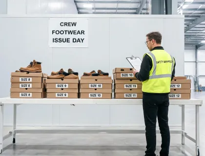 Crew footwear issue day